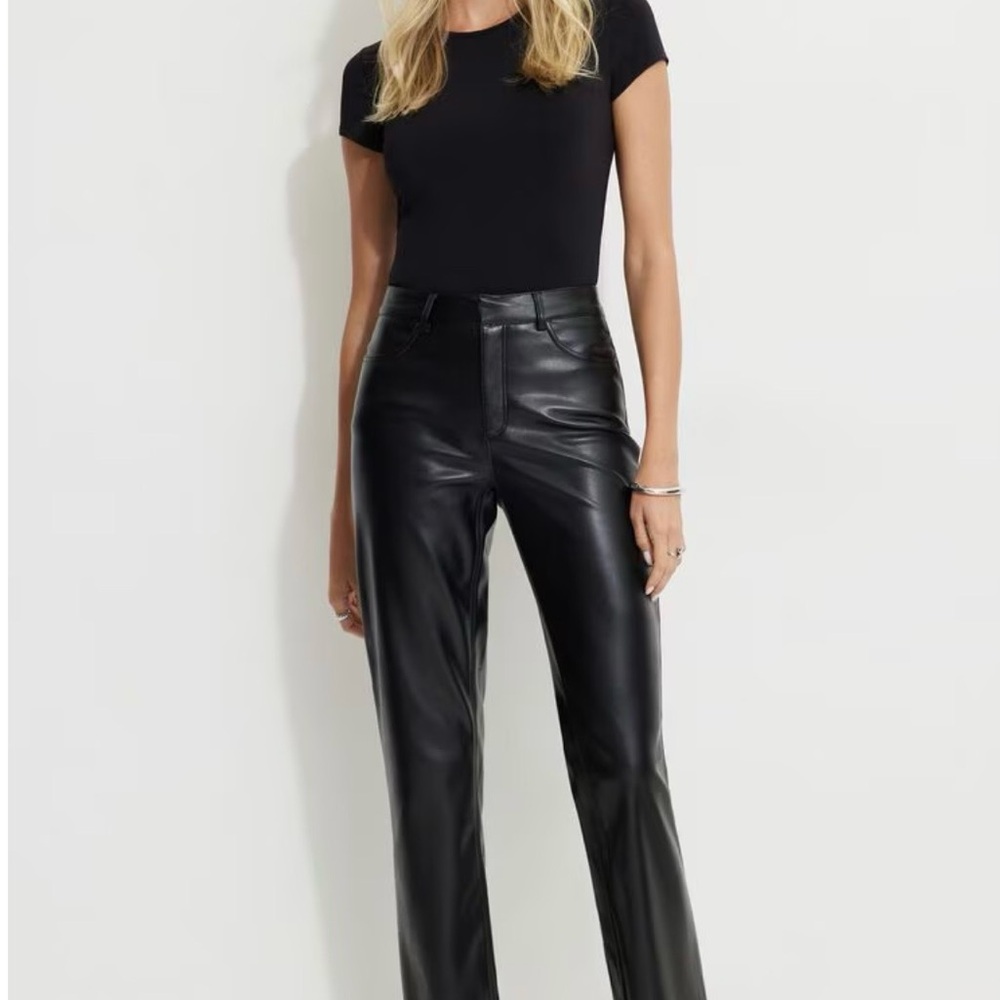Dynamite Jet Black Faux Leather Pants
